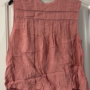 Old Navy Pink Pleated Sleeveless Blouse